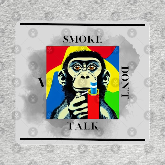 Smoking monkey - Gray rectangle by O.M design